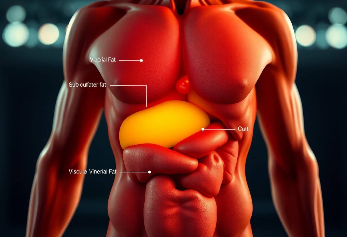 An Image Of The Difference Between Visceral Fat and Subcutaneous Fat and Which Is More Dangerous